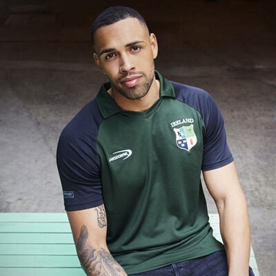 Lansdowne Green and Navy Performance Polo T-Shirt